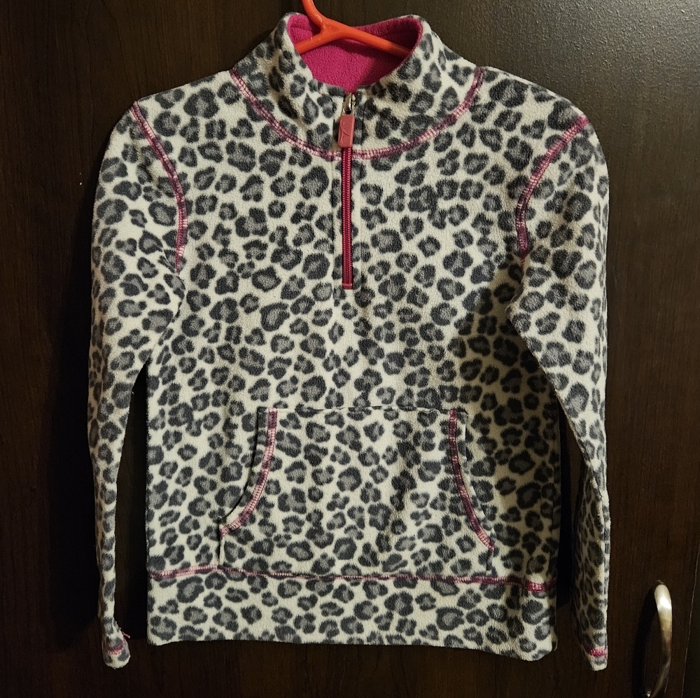 Danskin Now Animal Print Fleece Pullover with Pink Trim